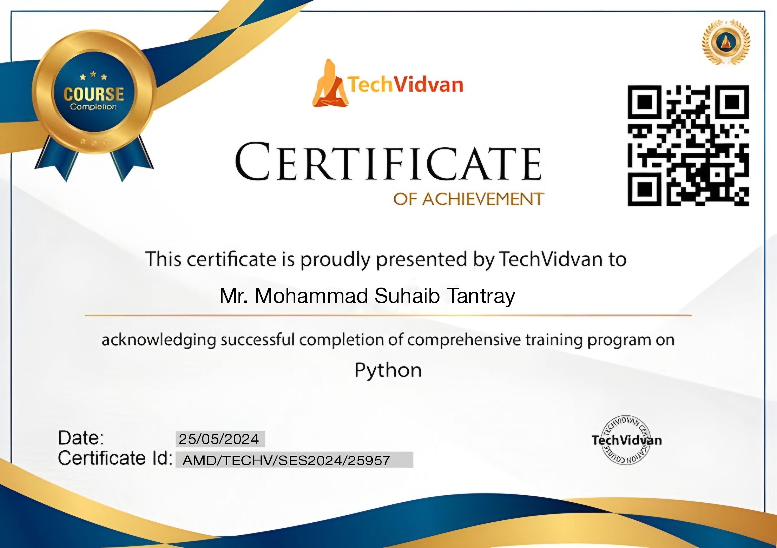 Web Development Bootcamp Certificate